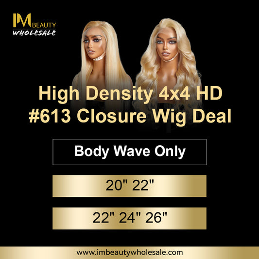 High Density 4x4 HD #613 Closure Wig Deal